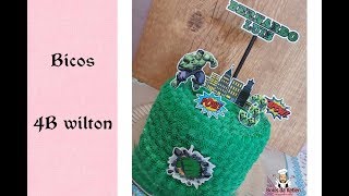 Bolo Do Hulk Bico 4B Wilton Pitangas Bolo Masculino Chantilly Verde Bolo De Aniversário.