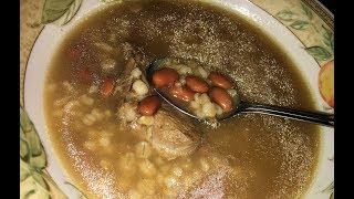 ESHKENEY POKHLEI - Sour soup Ashkena with beans (Mountain Jew dish)