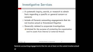 CH 1 LO2 Types of Forensic Accounting Engagements