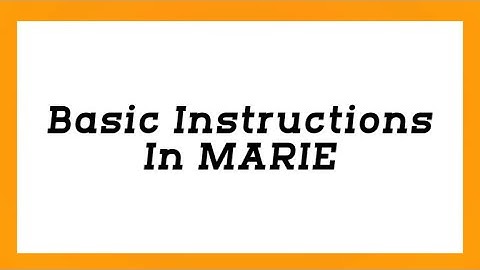 MARIE | Basic Instructions Practice