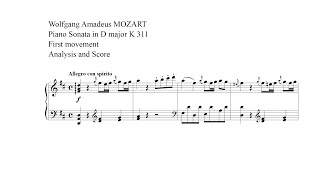 Mozart Piano Sonata in D major K311 First movement Analysis and Score