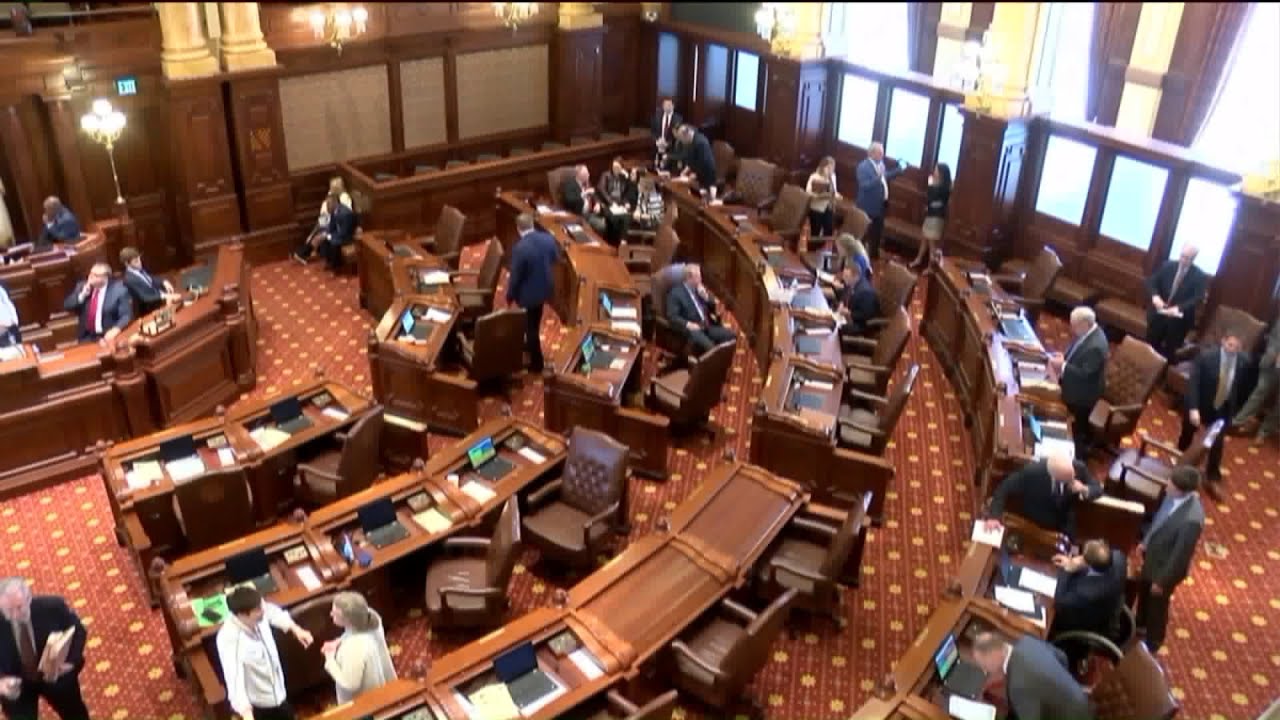 newspaper mockup Illinois Senate OKs graduated income tax constitutional amendment