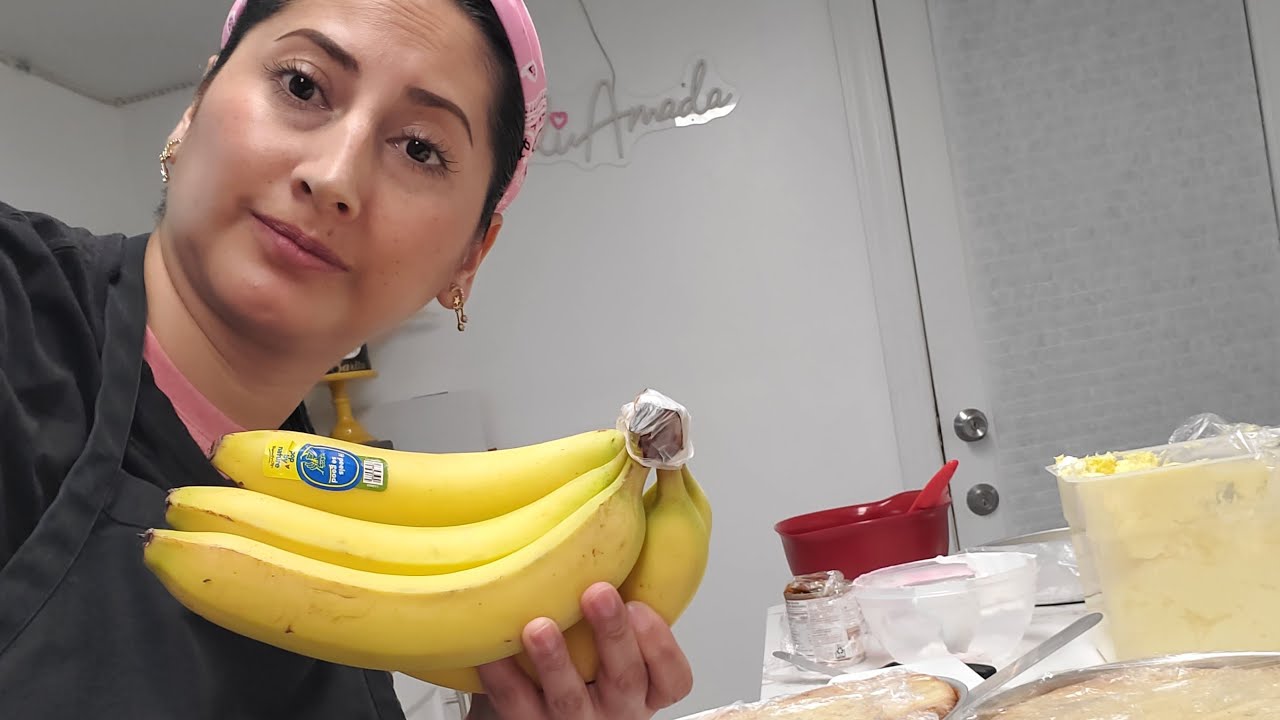 Espero salga bien 😰 ‼️pastel 3 leches doble relleno de banana split