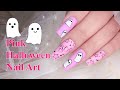 Vẽ Con Ma HALLOWEEN Trên Móng Tay - Pink HALLOWEEN Nails