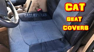 Caterpillar TRUCK Seat Covers Easy Quick Driver/Passenger Seat Cover Placement