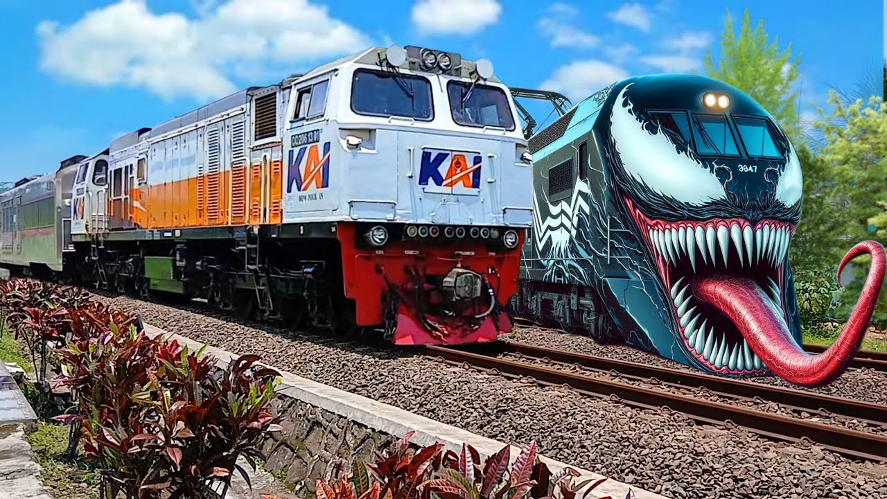 Tebak gambar kereta api train eater, kereta krl, truk tronton, lokomotif cc 206, bis telolet