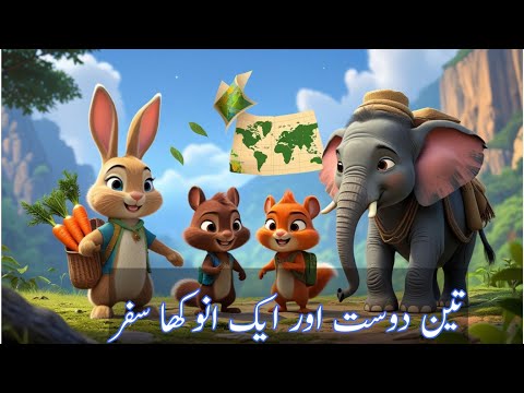 teem dost or aik anokha safar🐰 🌸🐿️✨🐘 | Three Friends and a Magical Journey | Story Time