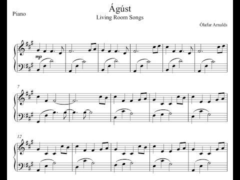 Olafur ARNALDS Agust From Living Room Songs Piano Sheet Music