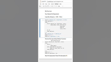 📊 SQL One-Liner: Find Top 3 Salaries Per Department