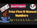 Java Program to Print First N Natural Number | Learn Programming2.0