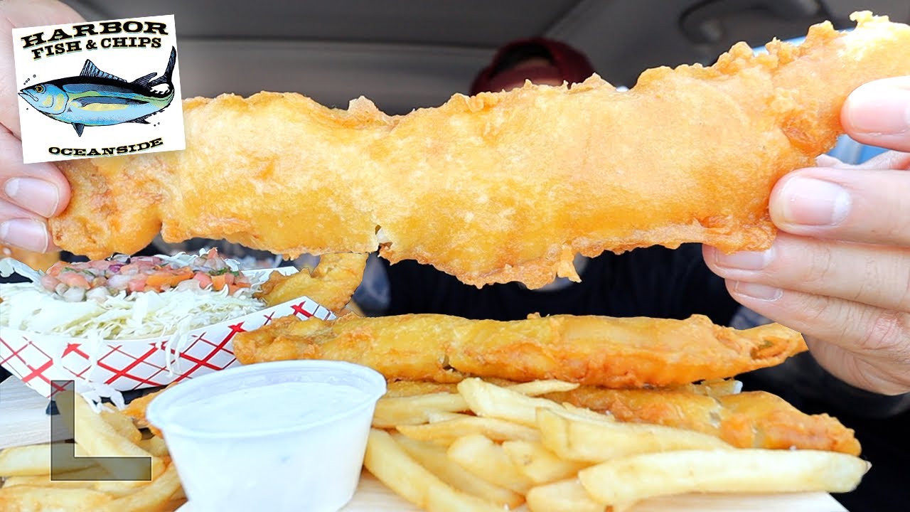 MUKBANG EATING CRISPY Fish And Chips, MASSIVE Fish Taco, Fried Shrimp