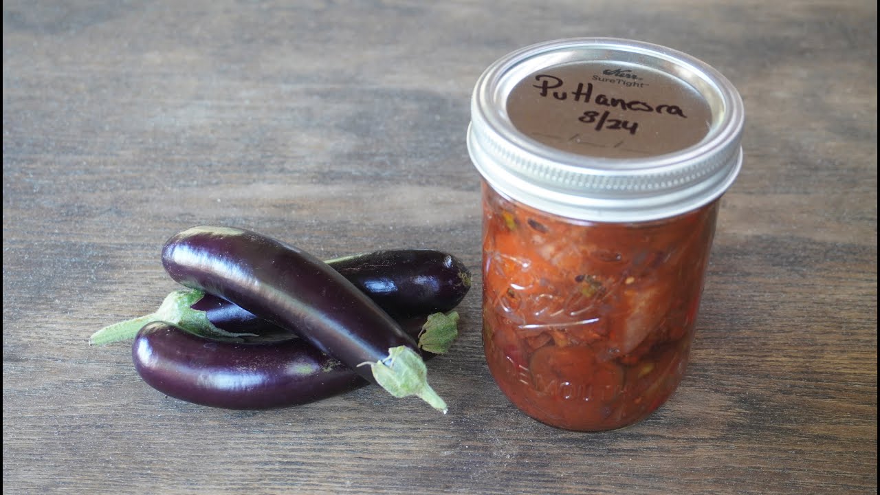 Консервированные баклажаны Путтанеска на водяной бане