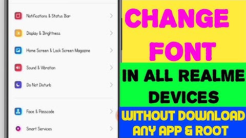 realme font style change without app,