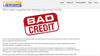 Does getting a payday loan affect your credit rating   Payday Bad Credit