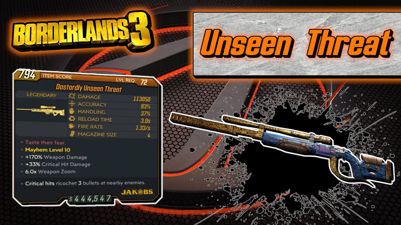 Legendary Item Guide | Unseen Threat | [Borderlands 3]