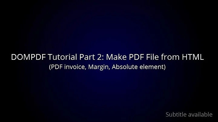 Make PDF File from HTML in PHP(PDF Invoice, Margin, Absolute element) | DOMPDF Tutorial Part 2