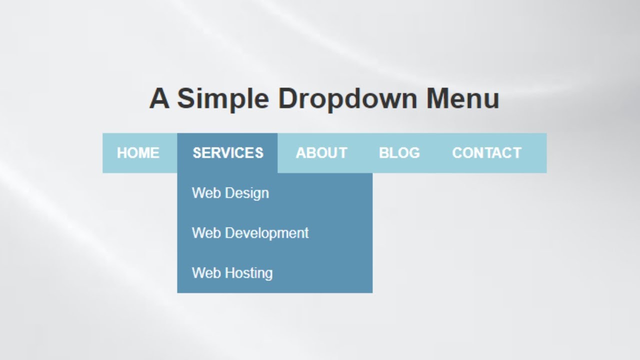 How To Create A Dropdown Menu Bar Using Pure HTML And CSS