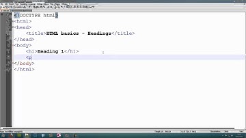 HTML Tutorial 3 - headings