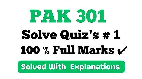 Pak 301 quiz 1 correct solution 2024 | Pak301 quiz 1 2024 | #vu #quiz #pak301 #2024