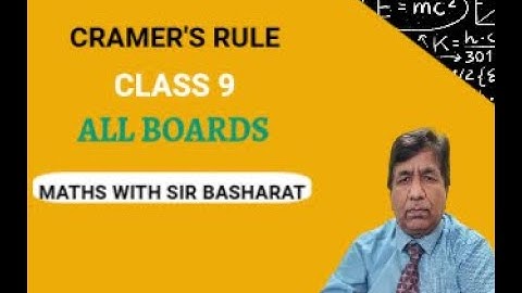 CRAMERS RULE(PT II)|Class 9|Ex 1.6|Federal Board|Hindi|Ex 1.6 (Part-II)|Urdu|Maths with Sir Basharat