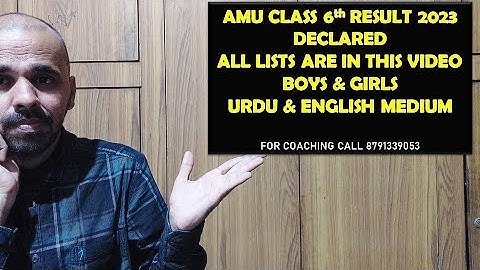AMU CLASS 6th entrance result 2023 declared II amu 6th result 2023