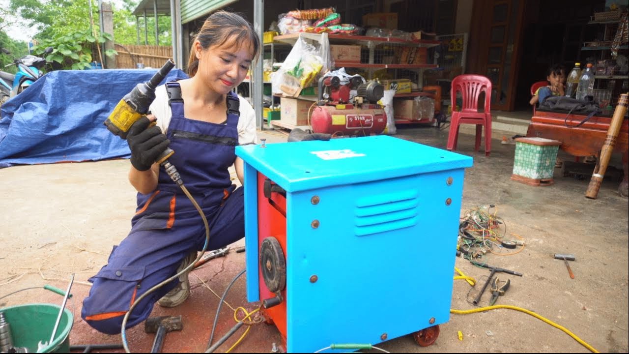 Repair and restore welding transformers, spray antirust paint, and