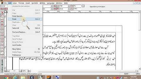 Cut copy paste clear options in inpage