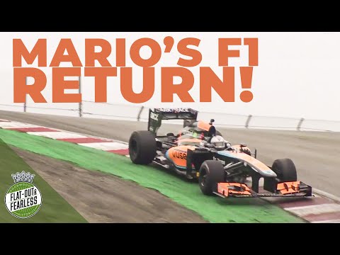 Mario Andretti drives modern McLaren F1 car for the first time at Laguna Seca