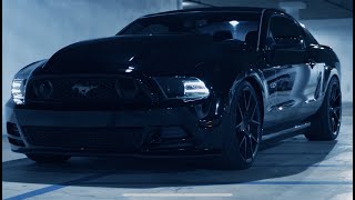 Blacked out supercharged Mustang// Lane Switching- Ramirez