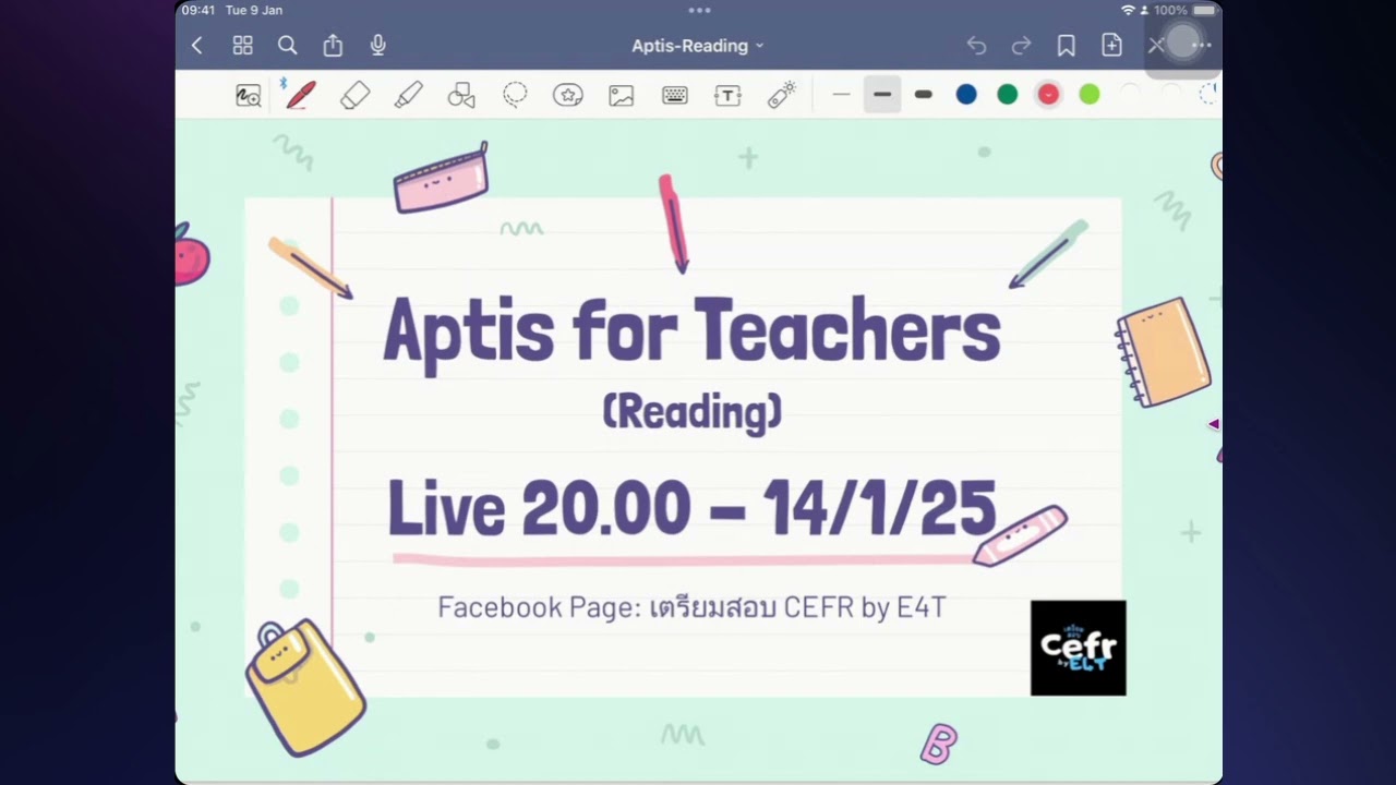 เตรียมสอบ Aptis for Teachers Part 2 - Reading (Live on Jan 14 2026)