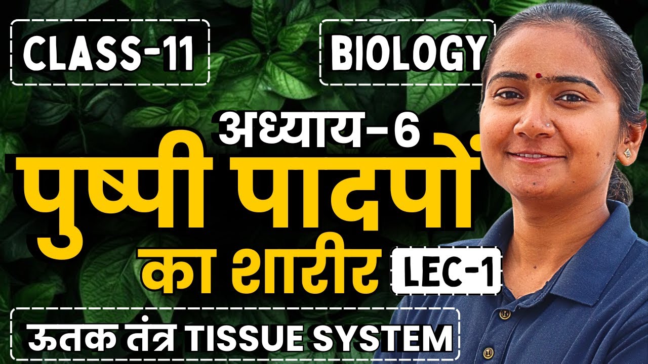 L-1, उत्तक तंत्र, अध्याय-6, पुष्पी पादपों का शारीर | Class-11th Biology | कक्षा-11 जीवविज्ञान