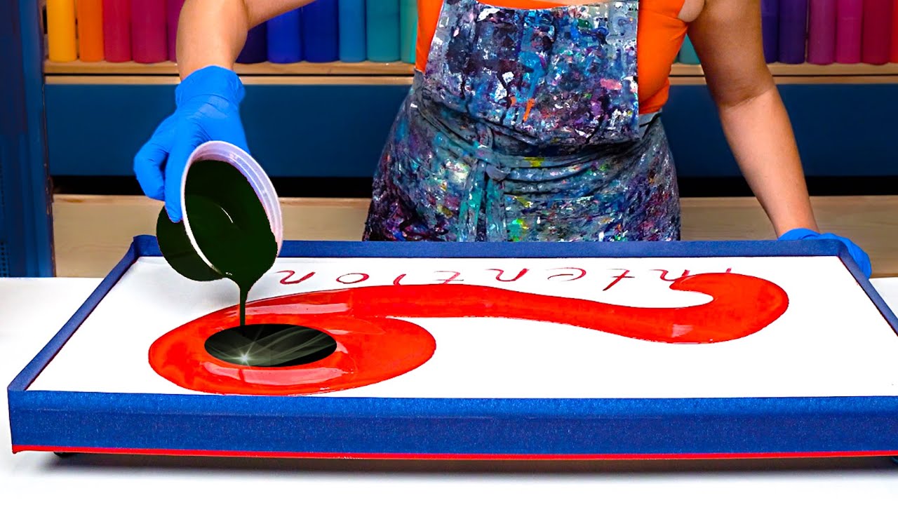 Горячий и большой! 🤩 Чёрный дымчатый поток на красной основе! 🔥 Акриловая живопись ~ Абстракционизм