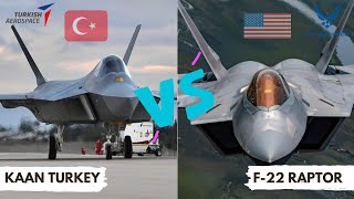 Who Is The Best? the Power of Turkish "Kaan TF-X" Fighter Jet Against the F-22 Raptor