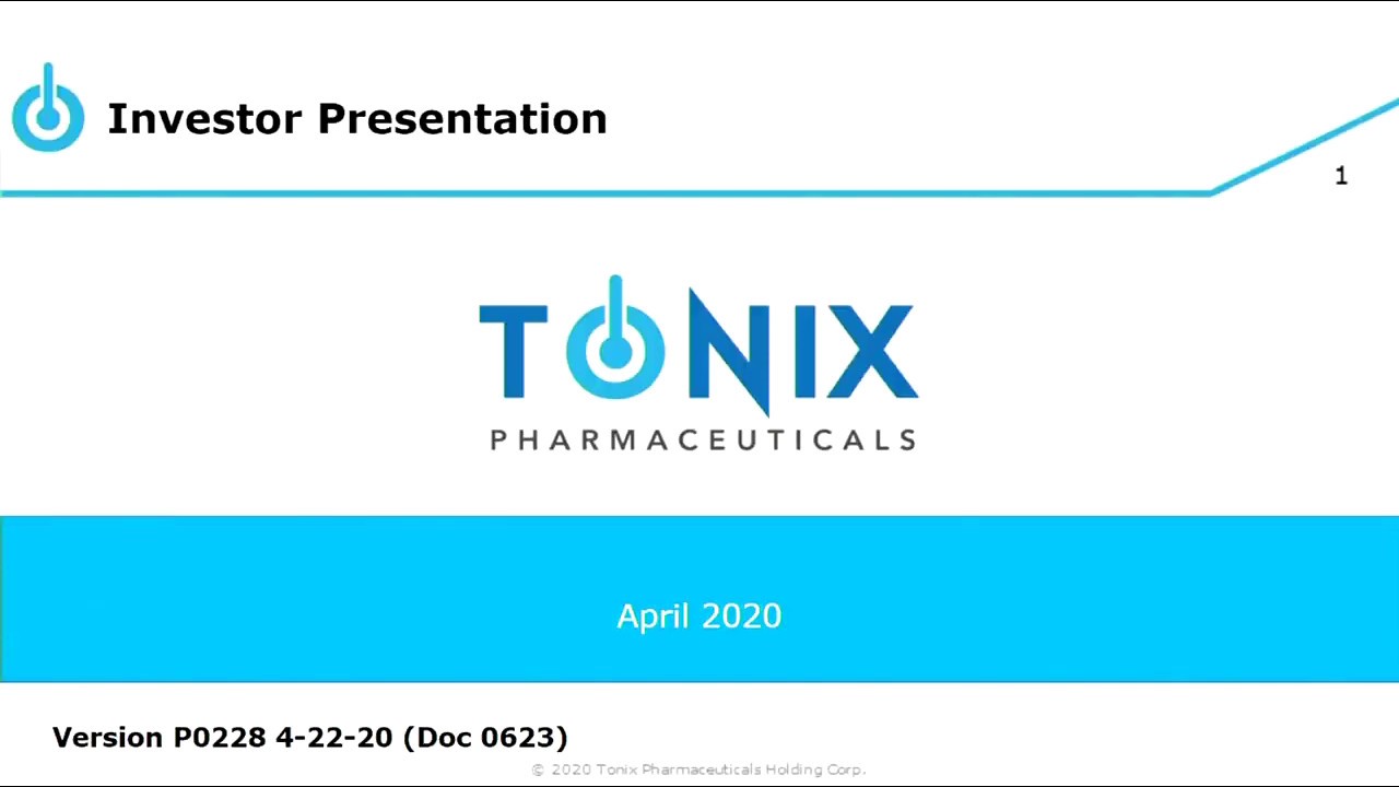 Tonix Pharmaceuticals Holding Corp. (NASDAQ: TNXP) Webcast | SNN Network