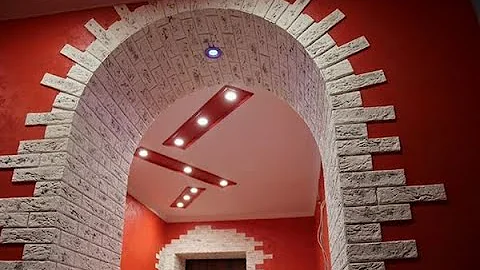 Отделка арки гипсовым камнем