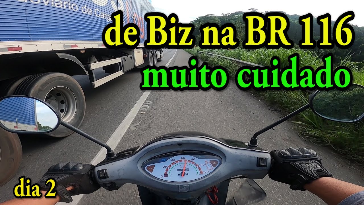 Curitiba ao Rio de Janeiro de Honda Biz 100 - segundo dia - Cajati/SP a praia Toque Toque Pequeno/SP