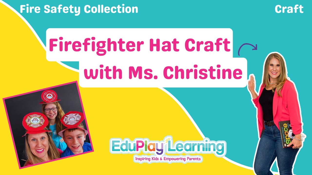 DIY Firefighter Hat Craft Kit - 12 Piece Educational Activity For Classroom & Parties
