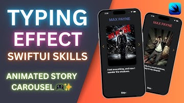 🔥 SwiftUI Typing Effect | Animated Story Carousel 🎮✨