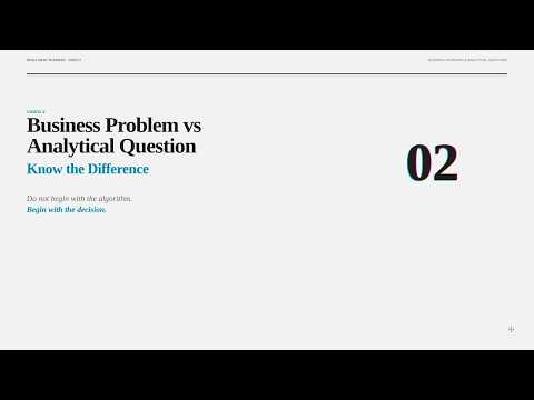 Business Problem vs Analytical Question — Know the Difference | Intelligent Business #2