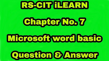 RSCIT iLearn Assessment 7 Microsoft word basic