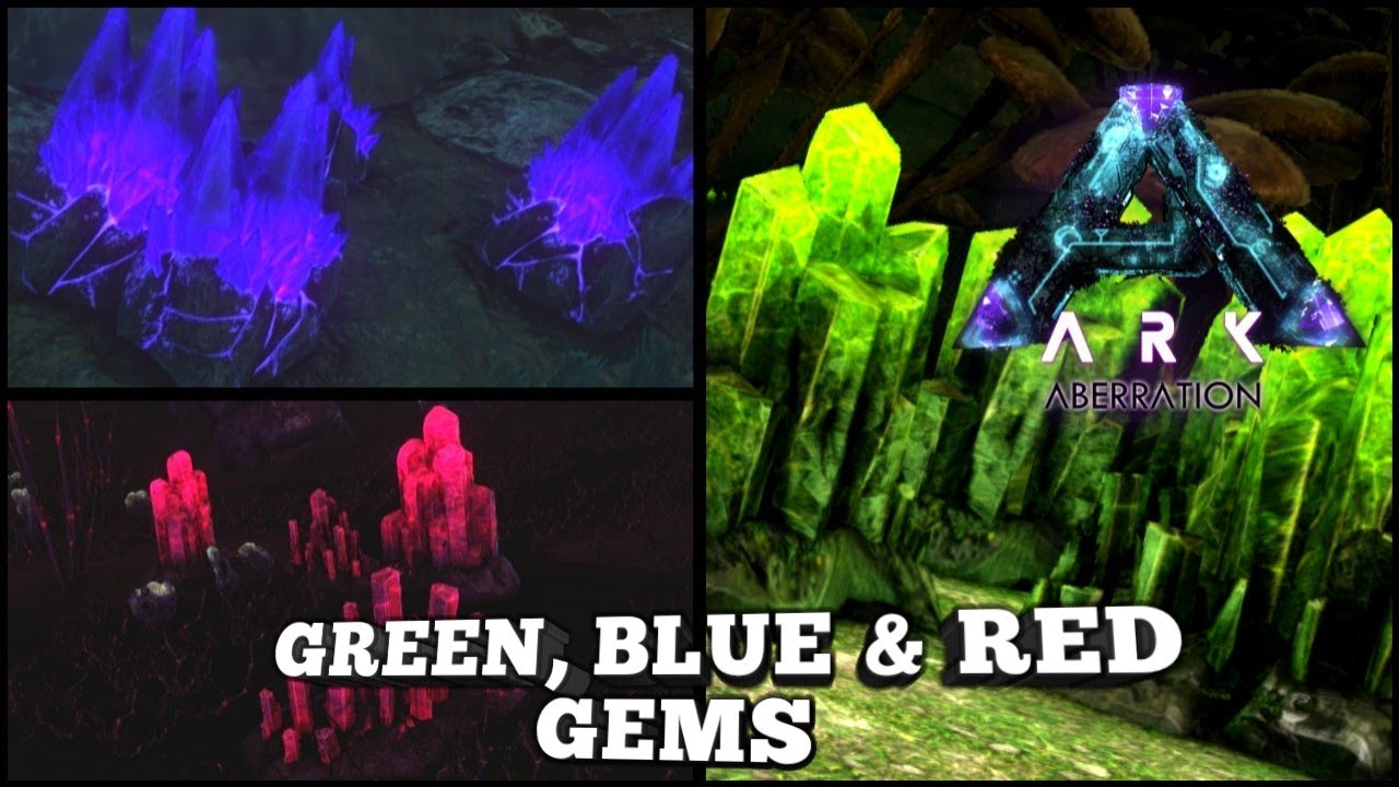 Green, Blue & Red Gems | Ark Survival Evolved - YouTube