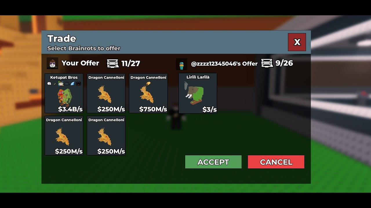 TRADING WANNA WTIH VIEWS IN STEAL A BRAINROT