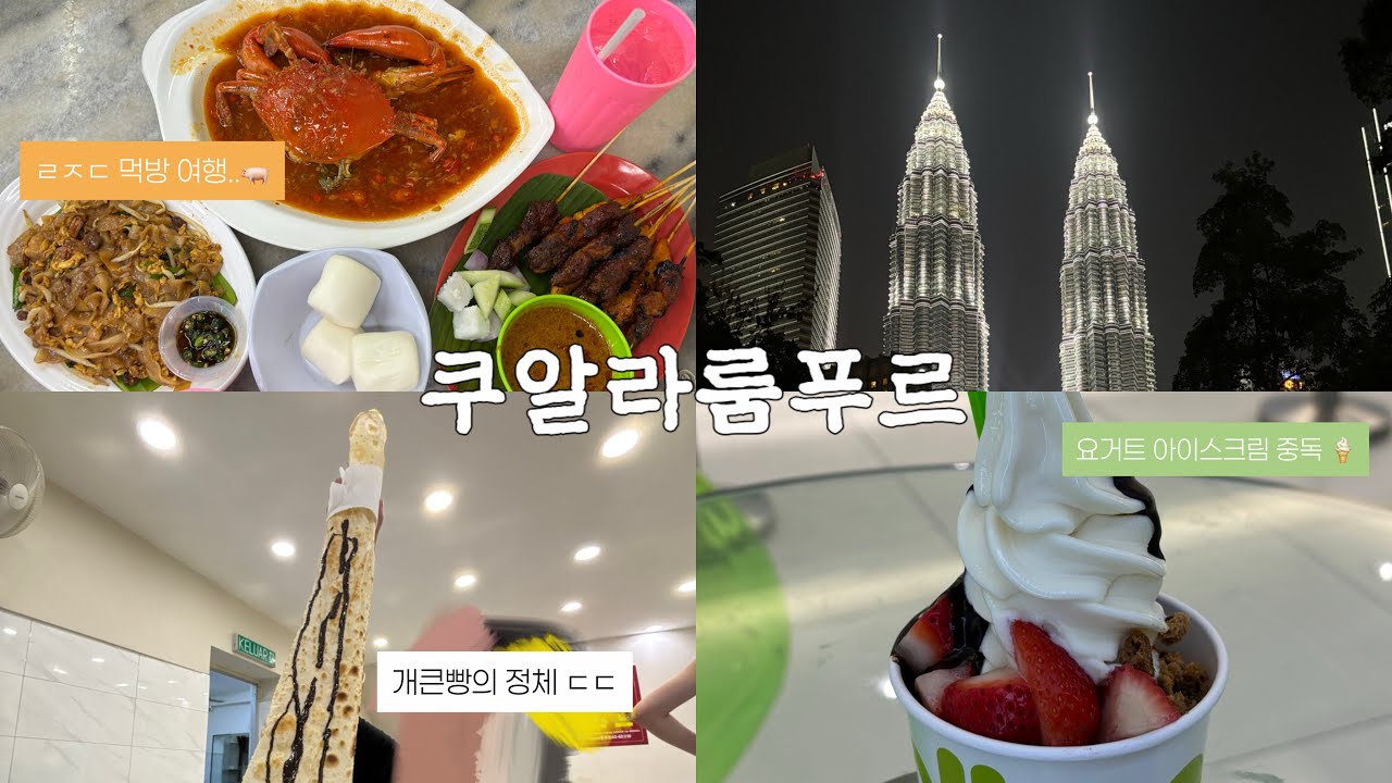 🇲🇾식도락도 락이다.. 먹으러 간 쿠알라룸푸르 여행 브이로그 | 말레이시아항공 딜레이, 현지인 맛집, llaollao 아이스크림, 슬리핑 라이온 호텔, 야시장, 마사지, 또간집📍