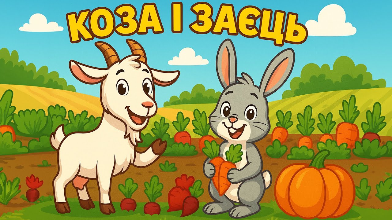 🐐🐰 Коза і Заєць | Збірка Українських Казок для Дітей | Вчимося Рахувати з Зайчиком | Чарівна Хатинка