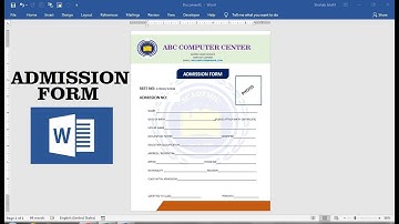 how to make Admission form in ms word