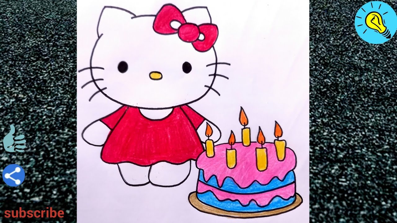 How To Draw Hallo Kitty || Hallo Kitty Cartoon Easy Drawing || Step By Step Drawing Lessons For Kids