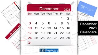 December 2023 Calendar | 123FreeVectors