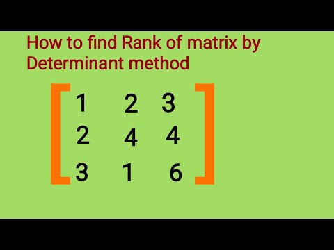 rank matrix determinant find