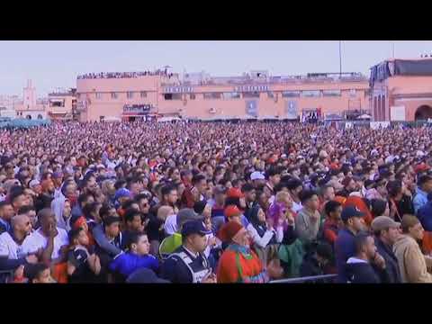 Morocco fans in Marrakech celebrating their victory against Portugal