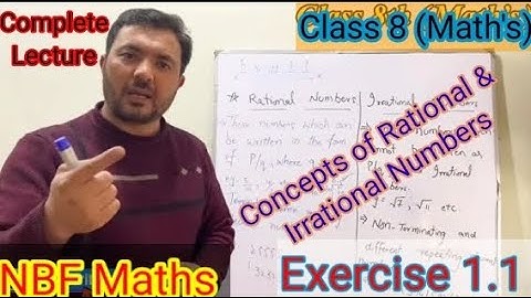Exercise 1.1 Class 8 (Q 1,2,3) // Rational and Irrational Numbers // NBF